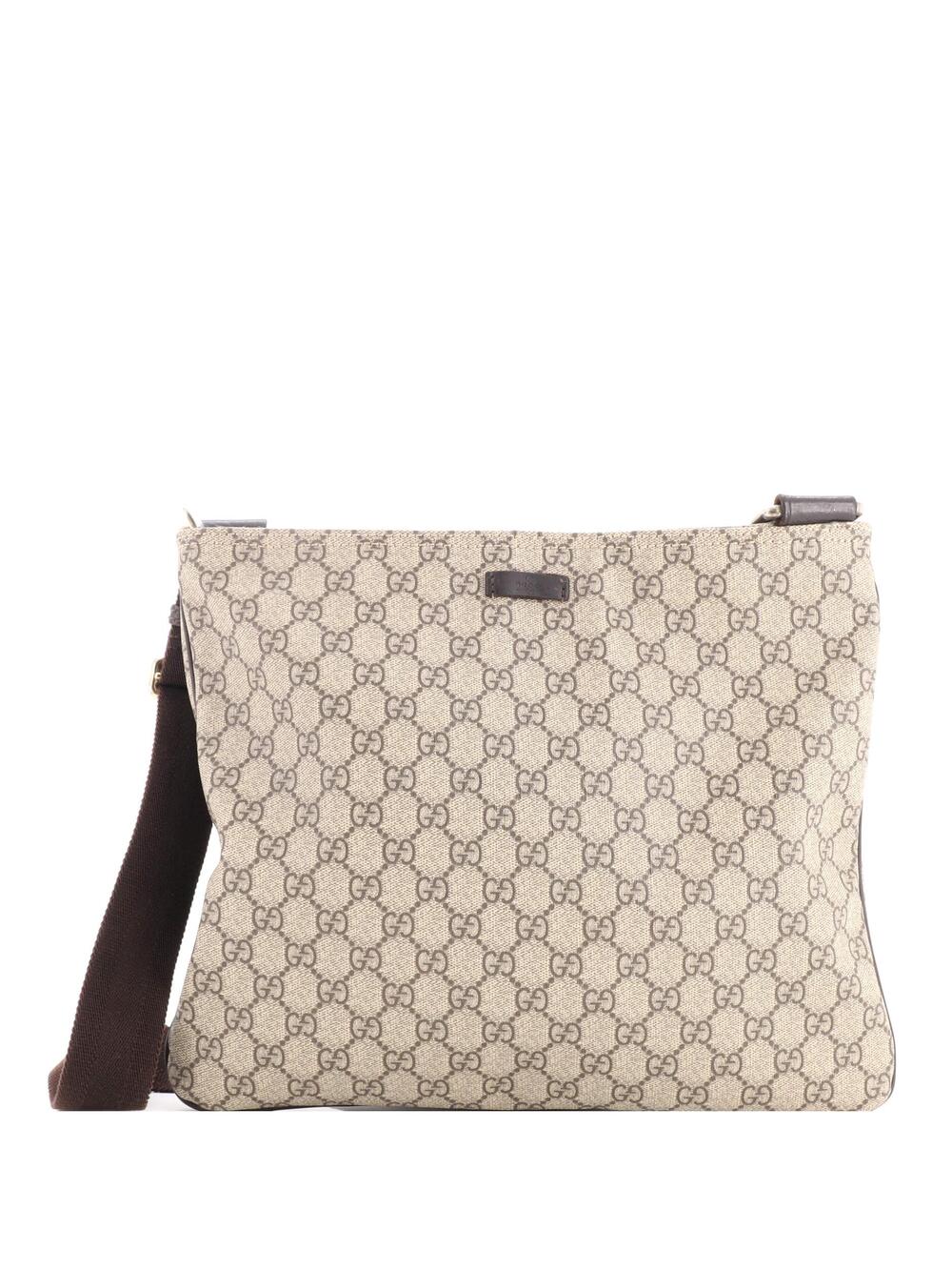 Gucci Zip Top Messenger Bag Gg Coated #298460G79B